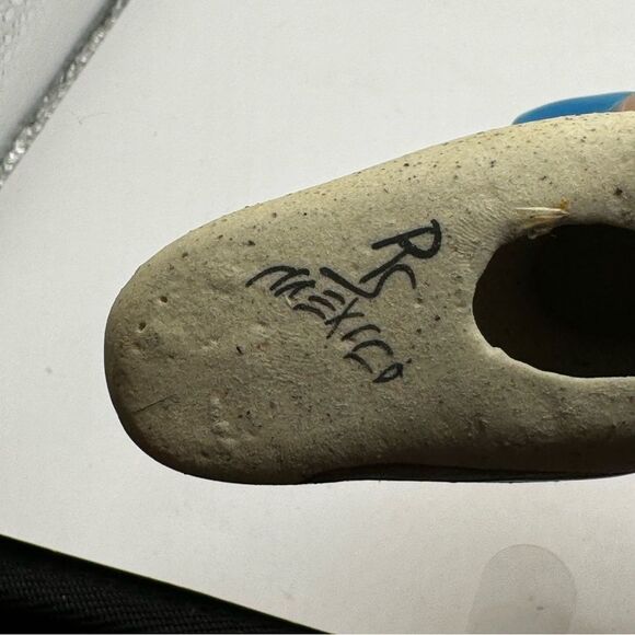 Set Of 2 Tonala Mexican Pottery Ceramic Hand Painted Mini Owl And Toucan Signed - Picture 7 of 8